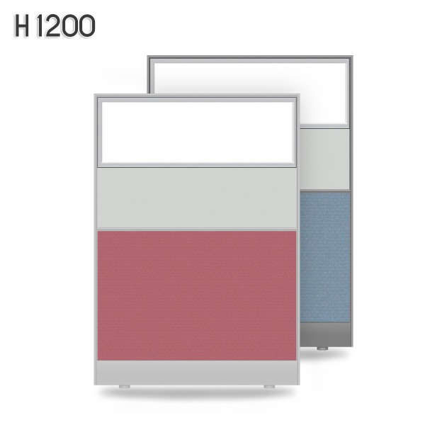 퍼니럭스 기본형 45T 패브릭 상부유리+투톤 파티션(H1200)